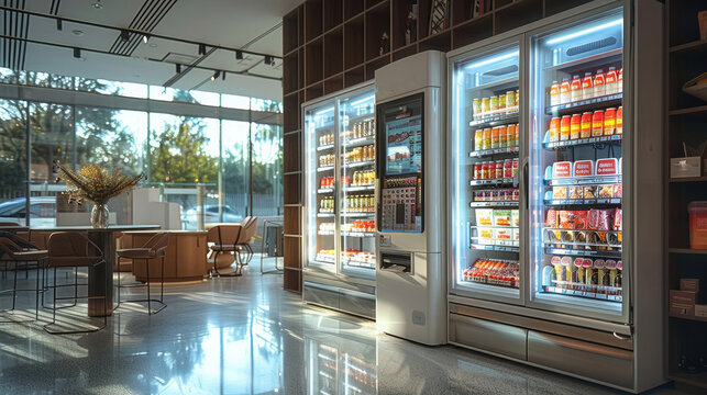 Modern smart vending and workplace amenity setup